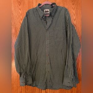 Wrangler Men's Green Plaid Button Down Shirt